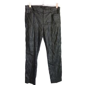Banana Republic Women Metallic Plaid Modern Sloan Pants 6P